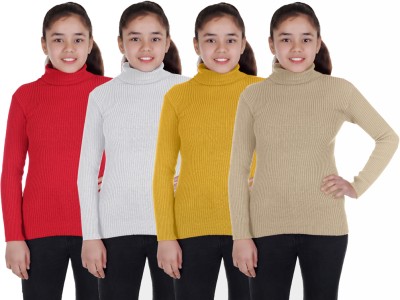 LOVO Solid High Neck Casual Boys & Girls Multicolor Sweater