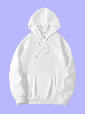 BUCKBARRY Solid Hooded Neck Casual Men White Sweater