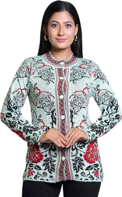Grand Line Self Design Round Neck Casual Women Multicolor Sweater