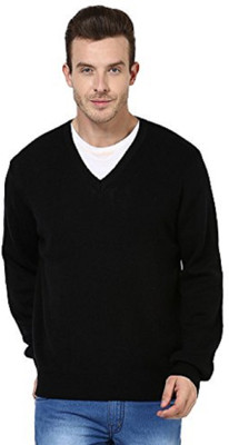 ZAKOD Solid V Neck Casual Men Black Sweater
