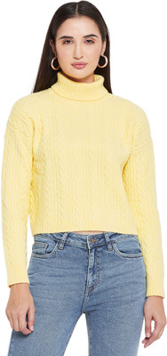 CAMLA Solid Turtle Neck Casual Women Yellow Sweater