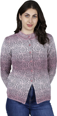 HITTIKA Self Design Round Neck Casual Women Pink Sweater