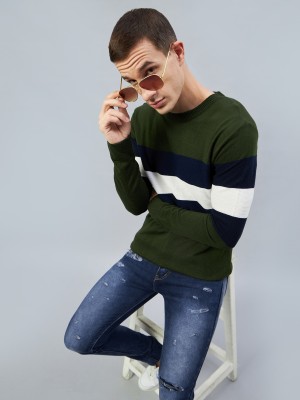 Club York Colorblock Round Neck Casual Men Multicolor Sweater