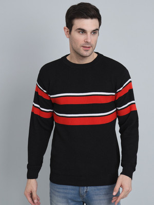 Super Weston Striped Round Neck Casual Men Multicolor Sweater