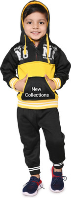 Nazrana Colorblock Hooded Neck Casual Baby Boys Black Sweater
