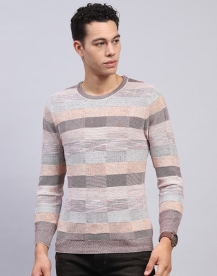 MONTE CARLO Striped Round Neck Casual Men Multicolor Sweater