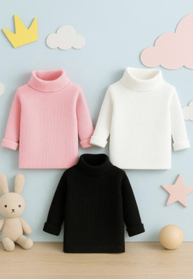 KOCHIKAME Solid High Neck Formal Baby Boys & Baby Girls Multicolor Sweater