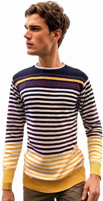FORWARDS Striped Round Neck Casual Men Multicolor Sweater