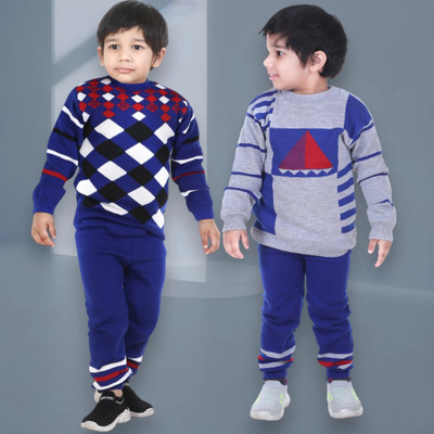GTwo Printed Round Neck Casual Boys Multicolor Sweater