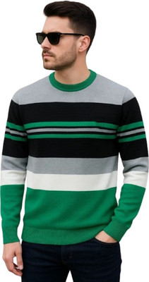 IRA CHOICE Striped Round Neck Casual Men Multicolor Sweater