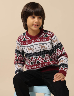 U.S. POLO ASSN. Woven Crew Neck Casual Baby Boys Red Sweater