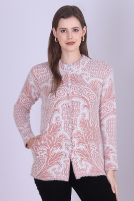 Barstow Woven, Self Design Round Neck Casual Women Multicolor Sweater