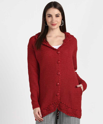 Life and style Solid Collared Neck Casual Men Maroon Sweater
