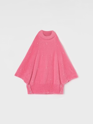 Fame Forever by Lifestyle Embroidered Round Neck Casual Girls Pink Sweater