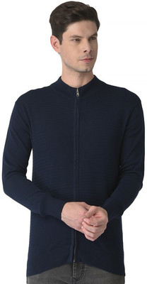 TURTLE Solid Turtle Neck Casual Men Blue Sweater