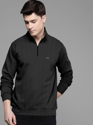 Triptee Solid High Neck Casual Men Black Sweater