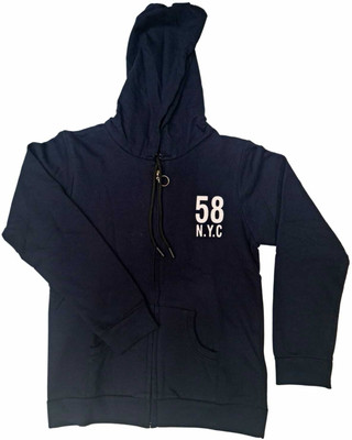 rayie collection Woven Hooded Neck Casual Boys & Girls Dark Blue Sweater