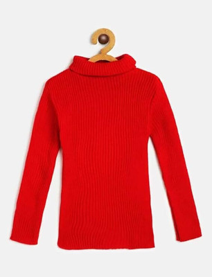 Siddhi Enterprises Self Design Turtle Neck Casual Baby Boys & Baby Girls Red Sweater