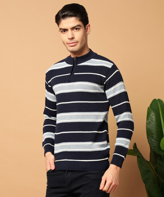 MORKEL Striped Round Neck Casual Men Multicolor Sweater