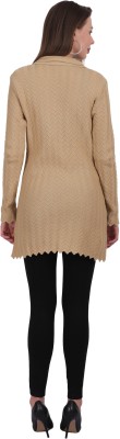 ENMA Self Design Collared Neck Casual Women Beige Sweater