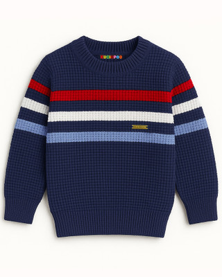 Kuchipoo Printed Round Neck Casual Boys Multicolor Sweater