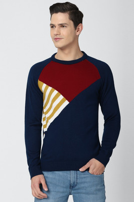 PETER ENGLAND Colorblock Crew Neck Casual Men Multicolor Sweater