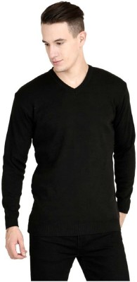 ZAKOD Solid V Neck Casual Men Black Sweater