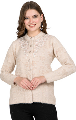 lady willington Printed Round Neck Casual Women Brown Sweater
