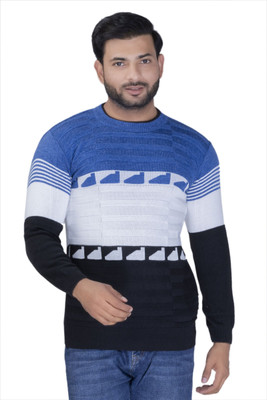 jksaini Colorblock Round Neck Party Men Multicolor Sweater