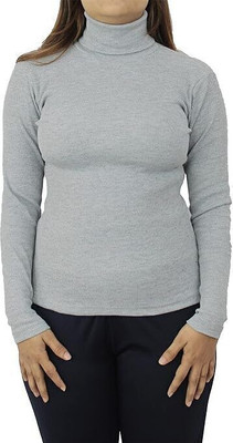 Farlucci Solid High Neck Casual Women Grey Sweater