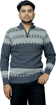 WoolCraft Solid Cowl Neck Casual Men Black Sweater