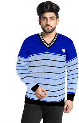 Parth Fashion Woven V Neck Casual Men Multicolor Sweater