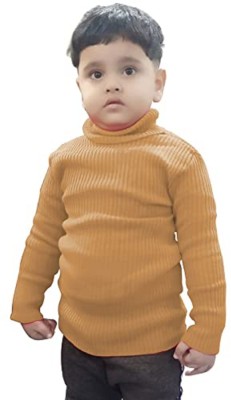 Hivata Solid High Neck Casual Baby Boys & Baby Girls Beige Sweater