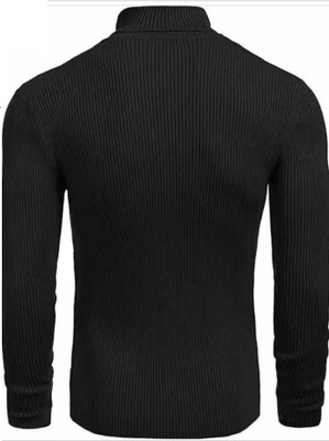 Farlucci Solid High Neck Casual Women Black Sweater