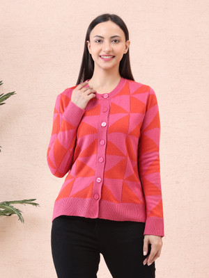 NOQUO Printed Round Neck Casual Women Multicolor Sweater