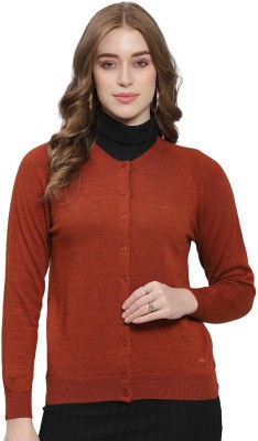 MONTE CARLO Solid Round Neck Casual Women Maroon Sweater