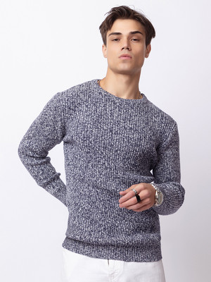 ARMISTO Self Design Round Neck Party Men Grey Sweater