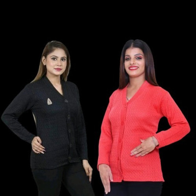 LUXURIOUS DESIGN Solid V Neck Casual Women Multicolor Sweater