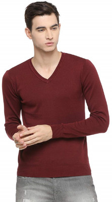 ZAKOD Solid V Neck Casual Men Black Sweater