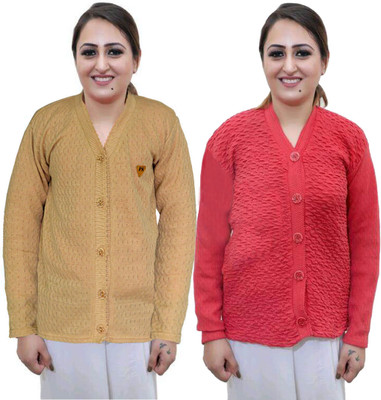 Shunit creation Solid Round Neck Casual Women Red Sweater