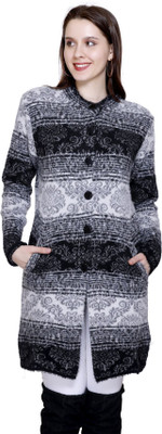 HITTIKA Self Design High Neck Casual Women Black Sweater