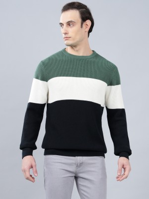 CANTABIL Colorblock Round Neck Casual Men Multicolor Sweater