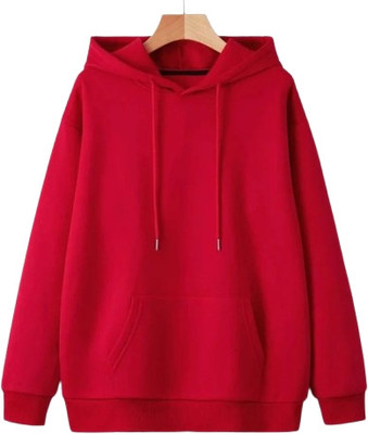Ashkart Printed Hooded Neck Casual Men Red Sweater