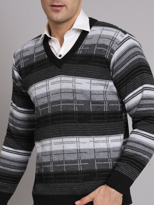 eWools Colorblock V Neck Casual Men Multicolor Sweater