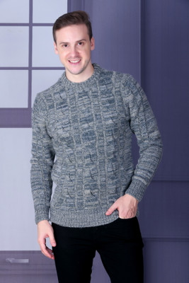 DZANT Self Design Round Neck Casual Men Multicolor Sweater