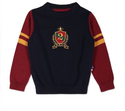 U.S. POLO ASSN. Printed Round Neck Casual Boys Multicolor Sweater