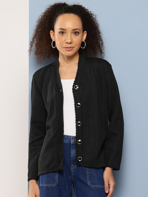 Aarika Solid V Neck Casual Women Black Sweater