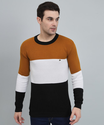 VEMRIS Striped Round Neck Casual Men Multicolor Sweater