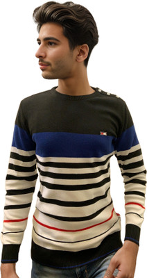 FORWARDS Striped Round Neck Casual Men Multicolor Sweater