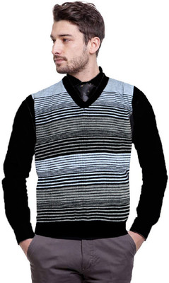Shunit creation Striped V Neck Casual Men Multicolor Sweater